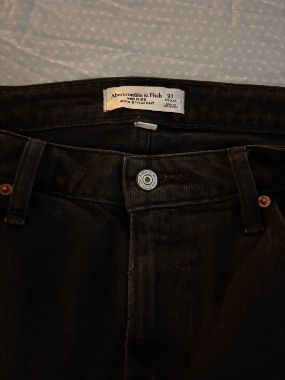 Abercrombie & Fitch Curve Love Black Straight Jeans